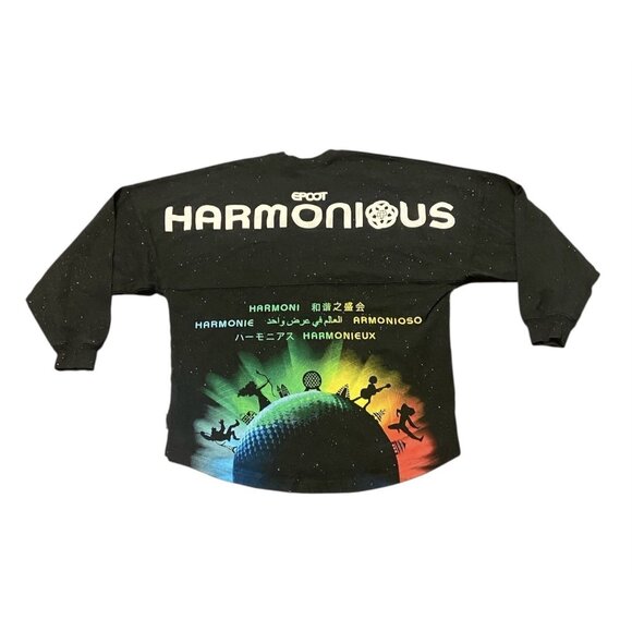 Disney Parks Harmonious Epcot Fireworks Spirit Jersey Small Glitter Black - Picture 1 of 7